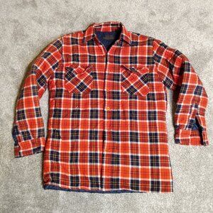 Vintage Scotch Plaid Quilted Flannel Jacket Country Touch Sportswear Red Blue